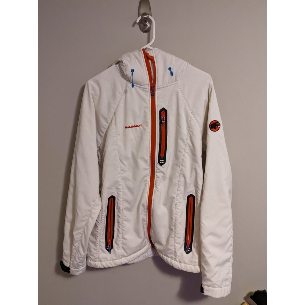 Mammut Jacket Womens 2XL Cream White Ski Zip Pullover Coat Hooded‎ Snowboarding